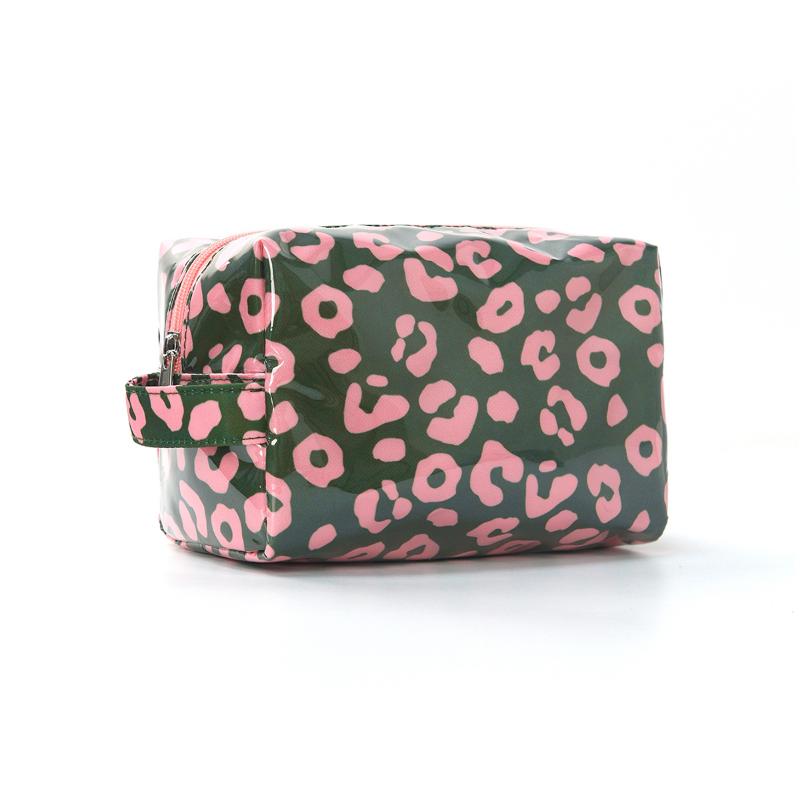 Trendy Pink Stripe Makeup Bag Large Capacity for Lipsticks in Travel Handbag Scenario
