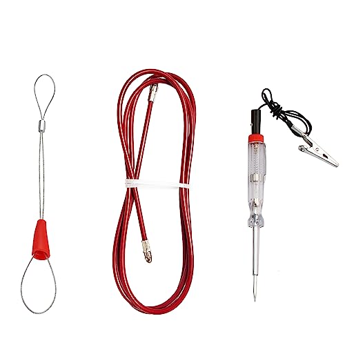 

PORAXY Wiring Passer, Voltage Tester, 6V to 24V Specifications, 1.2m Wiring Passer, Automotive Maintenance Tool, Power Check, Wiring Guide, 2-Pie