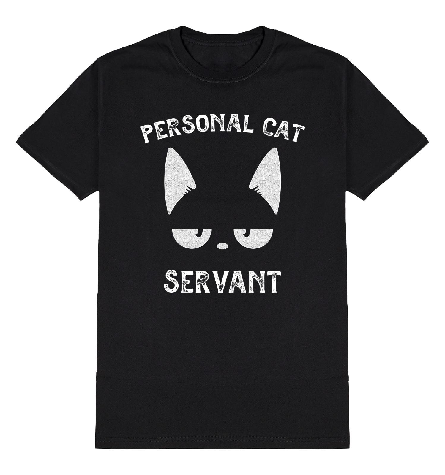 Personal Cat Servant T-Shirt Mens Womens Tees Top Funny Mens Womens Cotton Cats Lover Kitten M