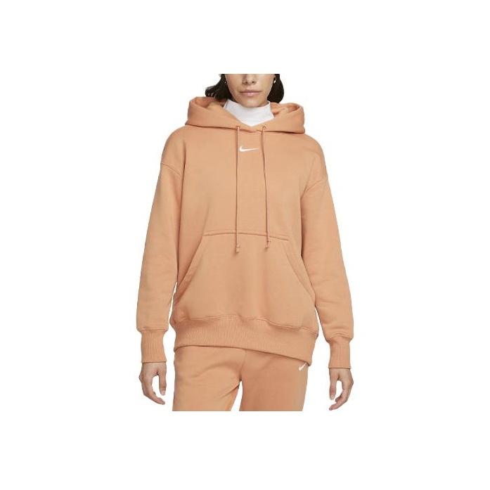 Nike Sportswear Phoenix Fleece Logo Loose Sports Sweatshirt Women sweatshirt Amber-Brown DQ5860-225
