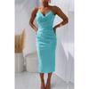 Fashion European and American Women Clothes Sexy Tube Top Sleeve Slit Solid Dress Sexy Solid Color Dress