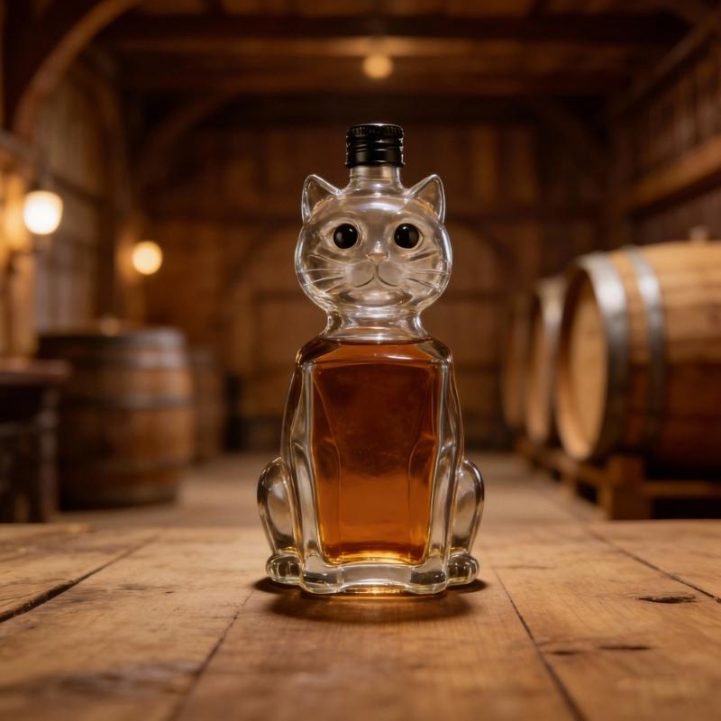 Garrafa de Vidro Borossilicato Multiuso Formato de Gatos Para Preservação de Whiskies Exibição Floral e Decorações de Pubs de Cozinha