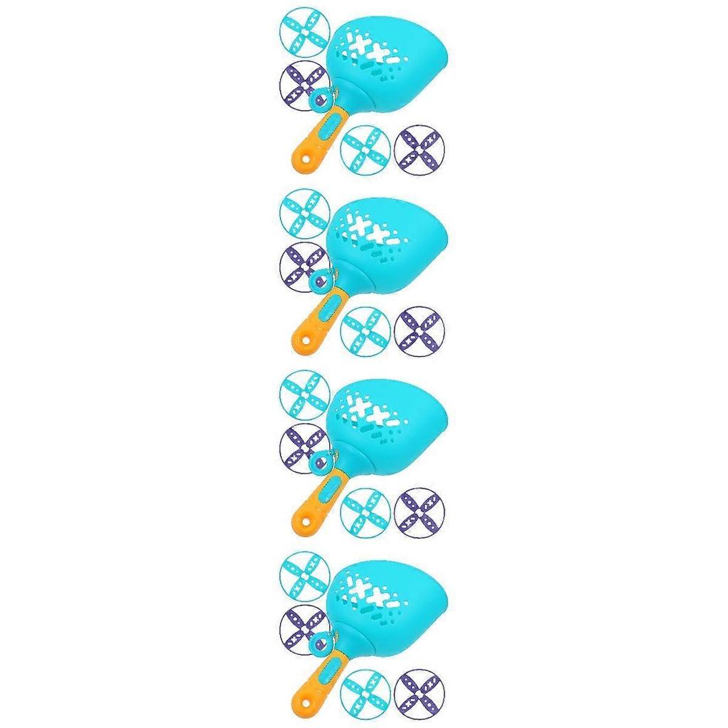 Interactive Flying Disc Toy Flying Disc Launcher for 4Sets Blue Kids