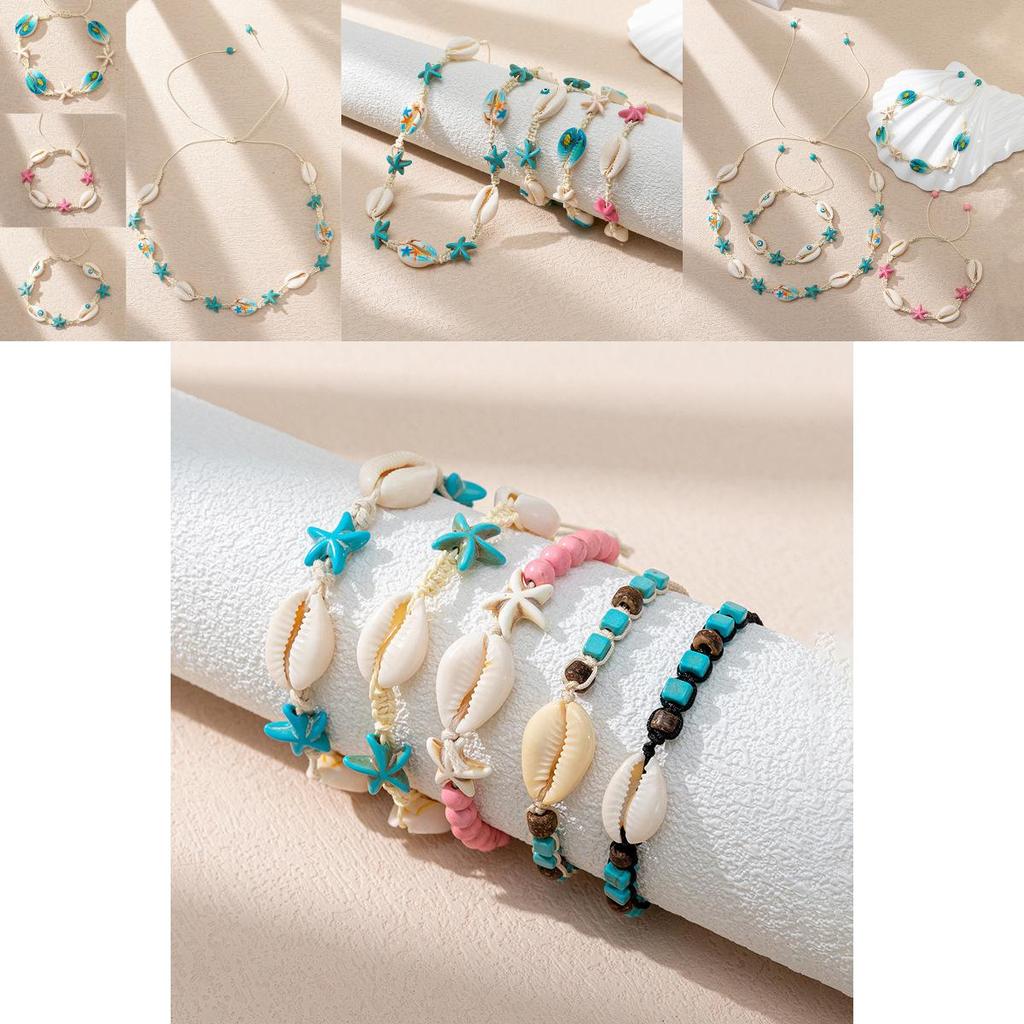 Oceanic Cartoon Seashell Necklace And Bracelet Adjustable And Unique Ins Design