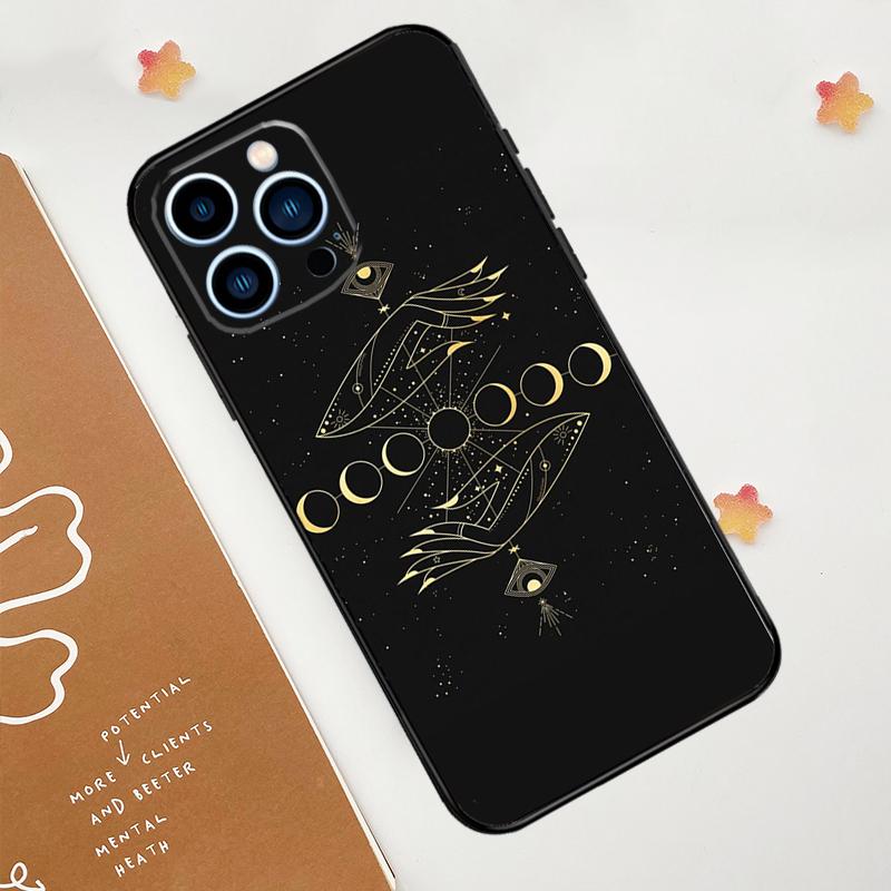 Fortune Telling Moon Stars Hands Art Phone Case For iPhone 17 Pro Max 14 13 12 11 15 16 Pro Max Mini 16 Plus 16e 17 Air Funda