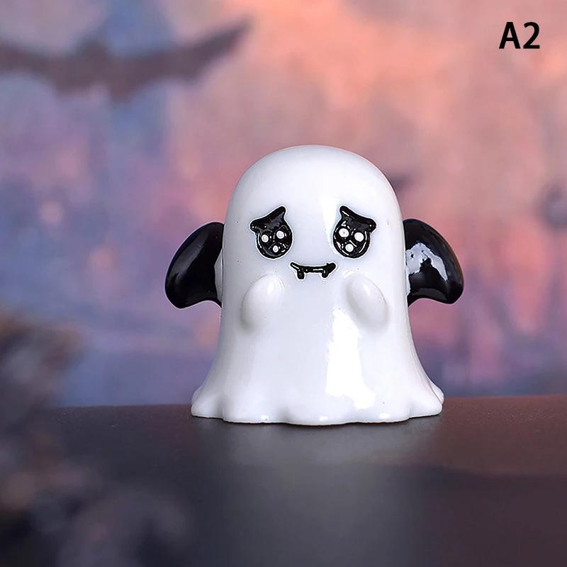 Figurine în miniatură cu micropeisaj de Halloween, artizanat din rășină, mini ornamente de grădină cu zâne, dovleac drăguț, fantomă, vampir, decorare