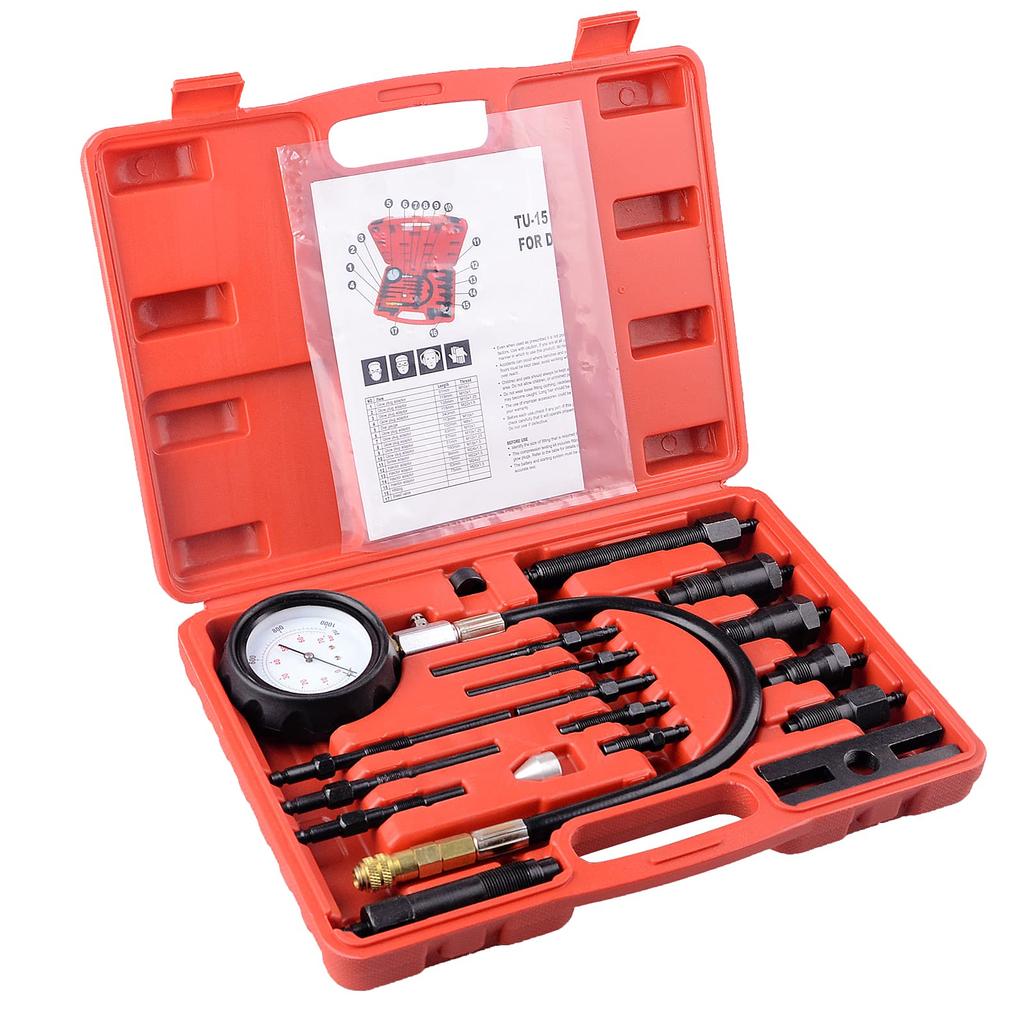 DA YUAN 17-Piece Diesel Engine Compression Tester Kit Tool Set for Automotive Compressors