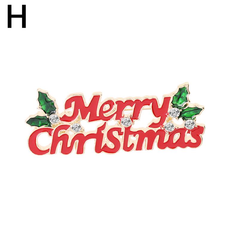 1PC Crystal Deer Brooch Pins Women's Christmas Brooch Jewelry Decoration Santa Claus Party Gifts