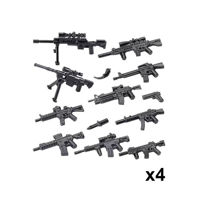 Andra världskriget Militära Vapen Byggklossar Armé Soldater Figurer 98K MG34 MG42 PPSH Vapenbälte Tillbehör Klossar Leksaker För Barn