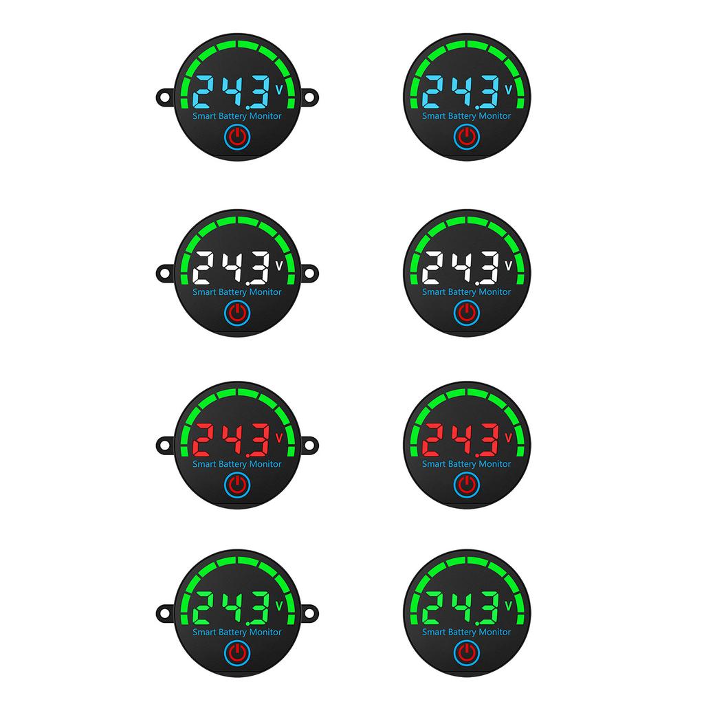 Battery Voltage Indicator Meter 12V/24V Power Level Monitoring Tool Easy Installation ABS Construction For Solar Systems