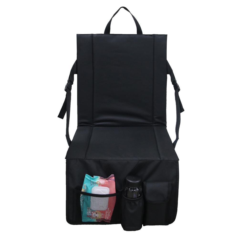 Folding Stadium Seat Camping Back Support Cushion Seat with Storage Bag Cup Holder Portable Outdoor Moisture proof
