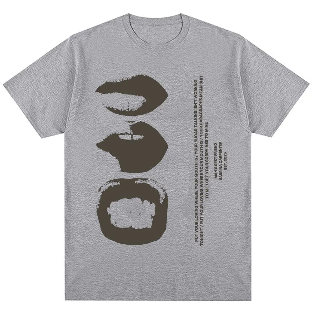 Unisex Women Vintage Fashion Hip Hop T Shirts Singer Sabrina Carpenter Sugar Talking Print Tshirt Oversized Cotton Hipster T Shirt