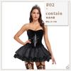 Halloween Costume Punk Style Dark Goth Lace Dress Demon Sexy Cross Skull Show Costume