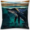 Metal Marine Animal Printing Series Pattern Pillowcase Square Home Office Decoration