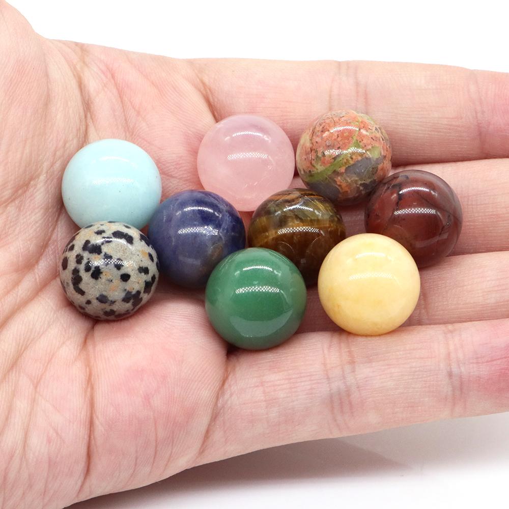 16mm Mini Runde Kristallkugel Loses Set Natürlicher Taschenstein Energie Exemplar Quarz Globus Chakra Kugel Perlen Dekoration