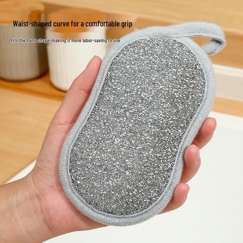 Double-Sided Non-Stick Kitchen Scrubber: Scouring Pad, Towel, Sponge & Brush Combo