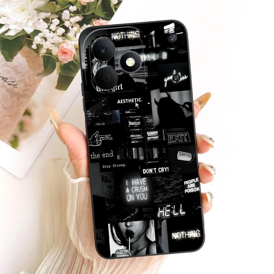 For Realme Note 80 4G RMX5388 Phone Case Floral Daisy Aesthetic Moon Nigth Bow Pattern Funda Soft Liquid Silicone Back Cover