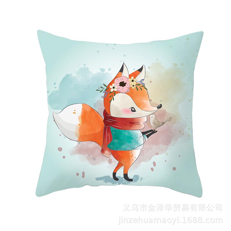 Cute Animal Cartoon Print Pillow Cover Shopee Home Supplies Car Sofa Cushion Cover