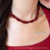 S925 Sterling Silver Encore Red Simulated Pearl Necklace for Women - Festive Autumn/Winter Sweater Chain