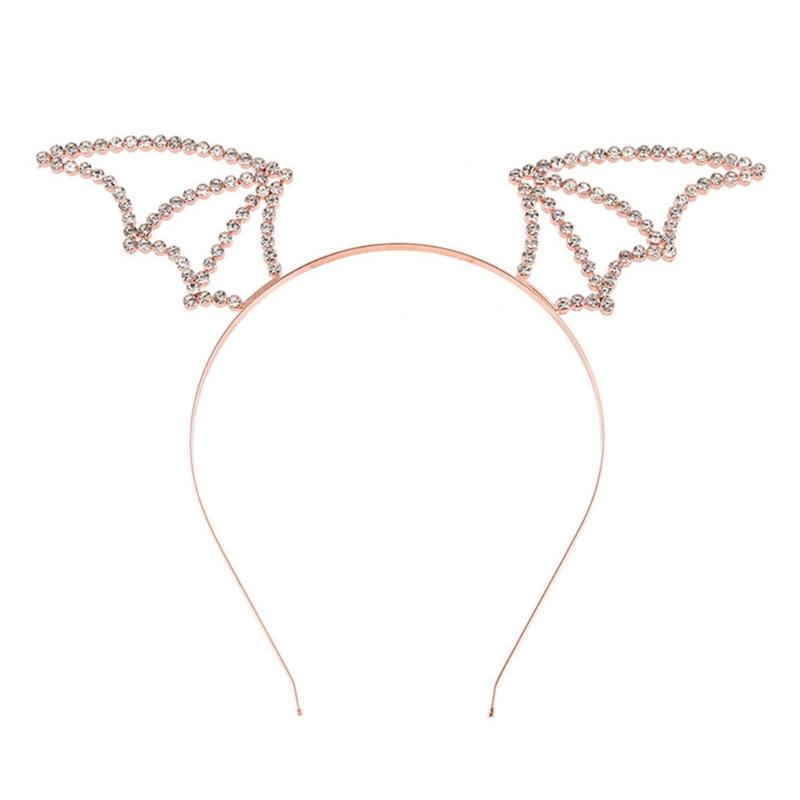 Shinning Bat Wing Headband Rhinestone Hair Hoop Halloween Party Headpiece Cosplay Animes Character for Woman Teens