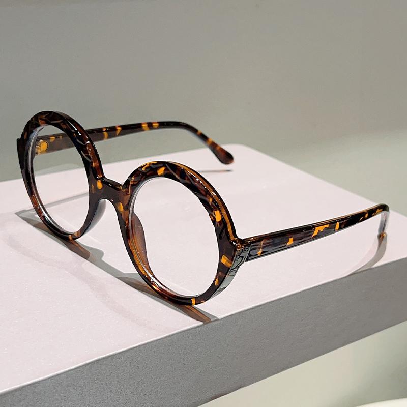 Oversized Round Glasses Women  New Patchwork Blue Light Blocking Optical Frames Trendy Brand Design Decor Eyeglasses