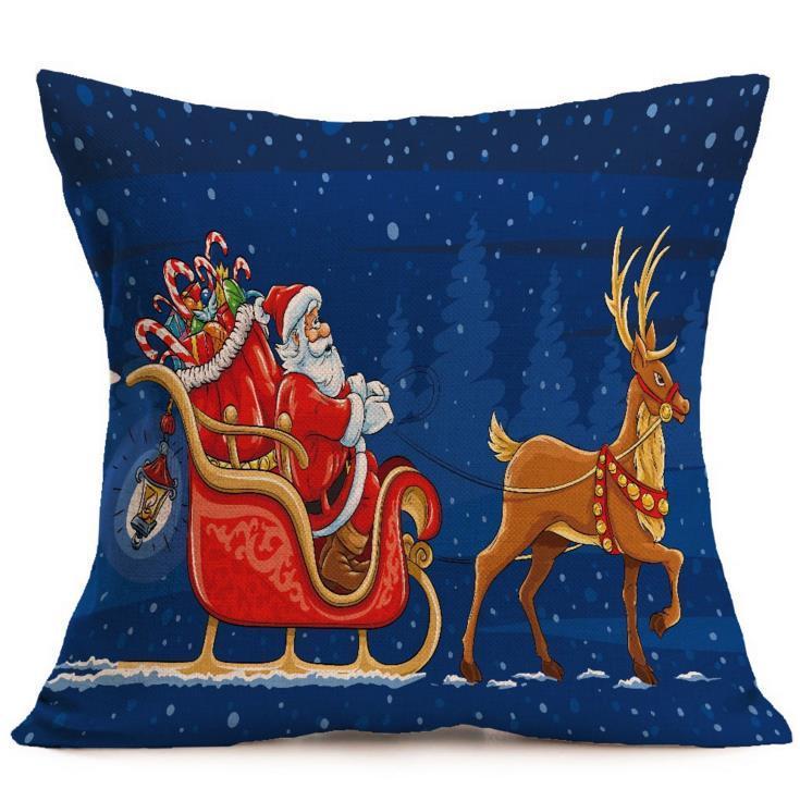 Vibrant Multicolor Christmas Santa Claus Cushion Cover Pillow Case For Stylish Car Decor
