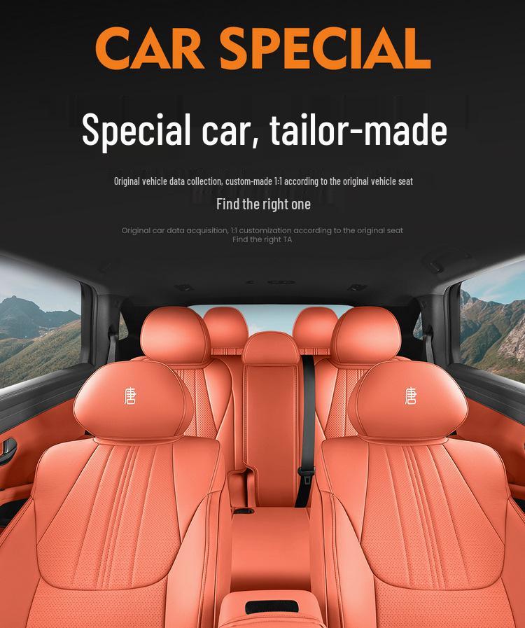 BYD Tang L Full Coverage DMI/EV Seat Covers - Breathable Perforated Cushions for All Seasons