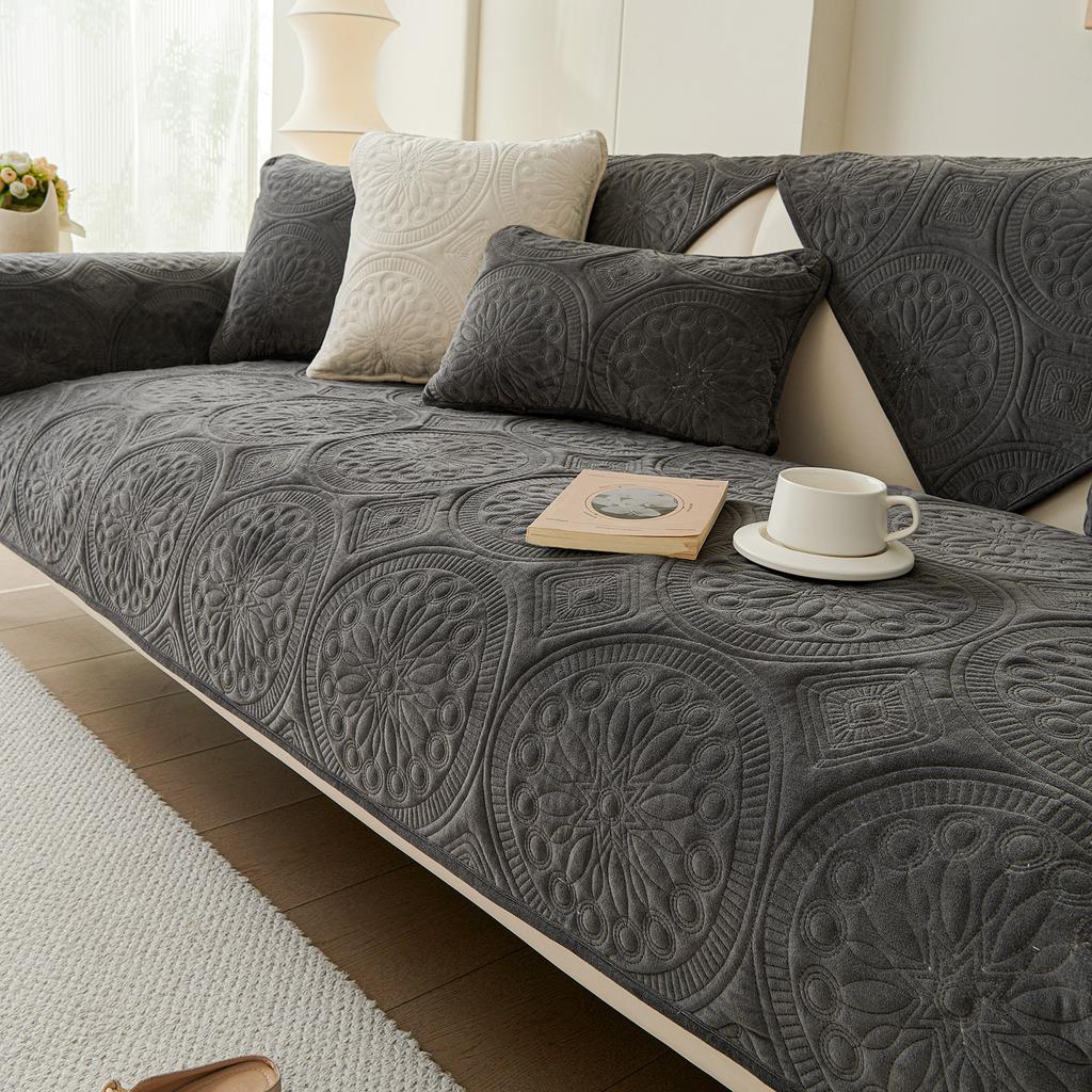 Sofakissen Herbst und Winter Verdicktes Plüsch Sitzkissen Schlichtheit Winter Neu Rutschfester Bezug Stoff