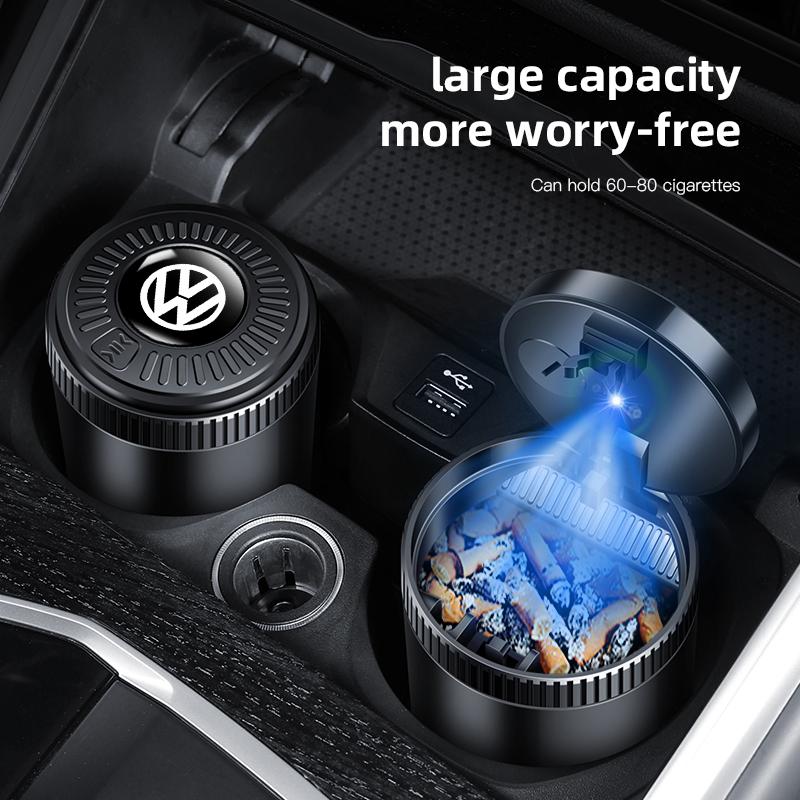 Car Ashtray One Touch Open Portable Ashtray Cup Auto Interiors For Volkswagen VW RLine R Golf Amarok T5 Phaeton ID3 Polo Magotan