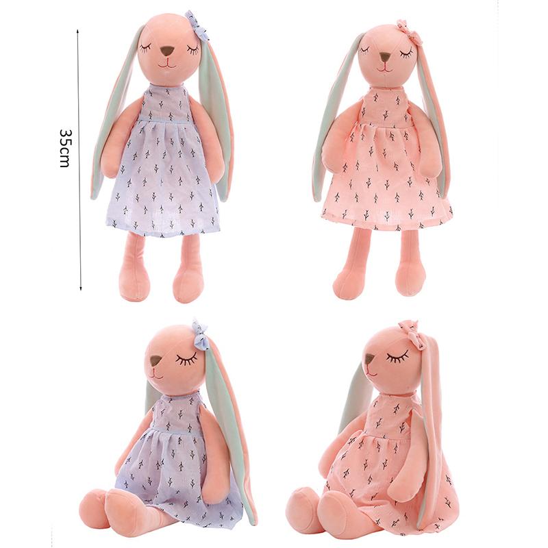 Kawaii Rabbit Plush Toys Cartoon Long Ear Bunny Doll for Children Soft Plush Stuffed Animal Appease Sleeping Toy Home Decoration