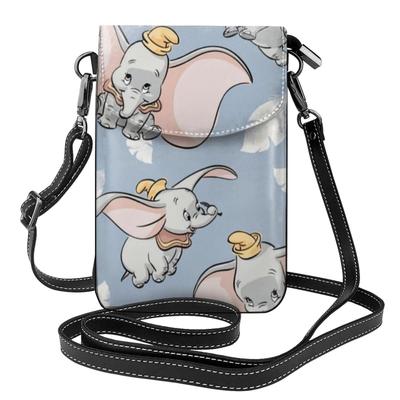 This Disney Dumbo Smartphone Pouch Is a Genuine Leather Shoulder Bag for Women and Thin and Making It a Popular and Cute Pouch or Crossbody It