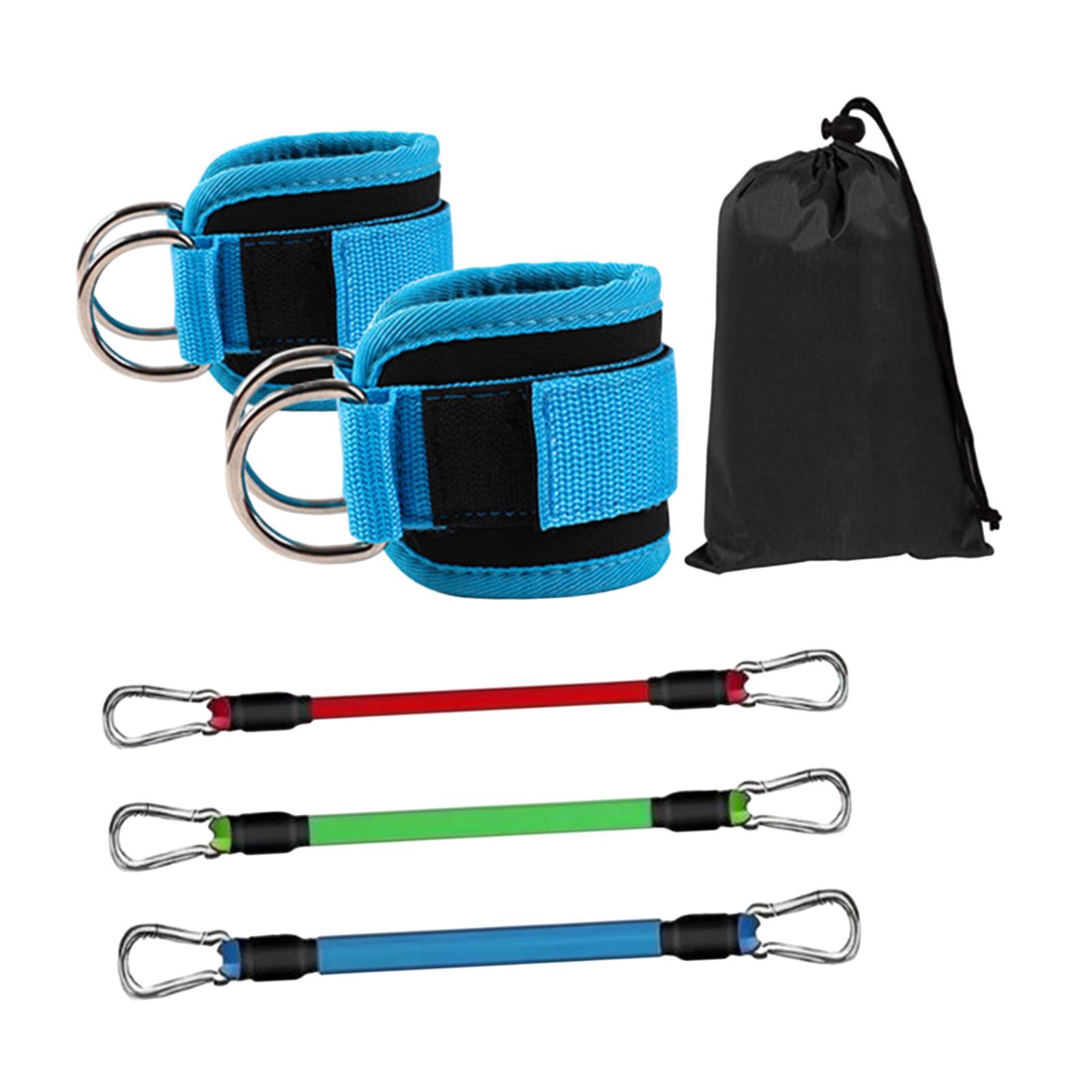3x Ankle Resistance Bands Set Leg Resistance Bands Home Gym with Cuffs Ankle Bands for Kickbacks Hip Glute Training Working Out
