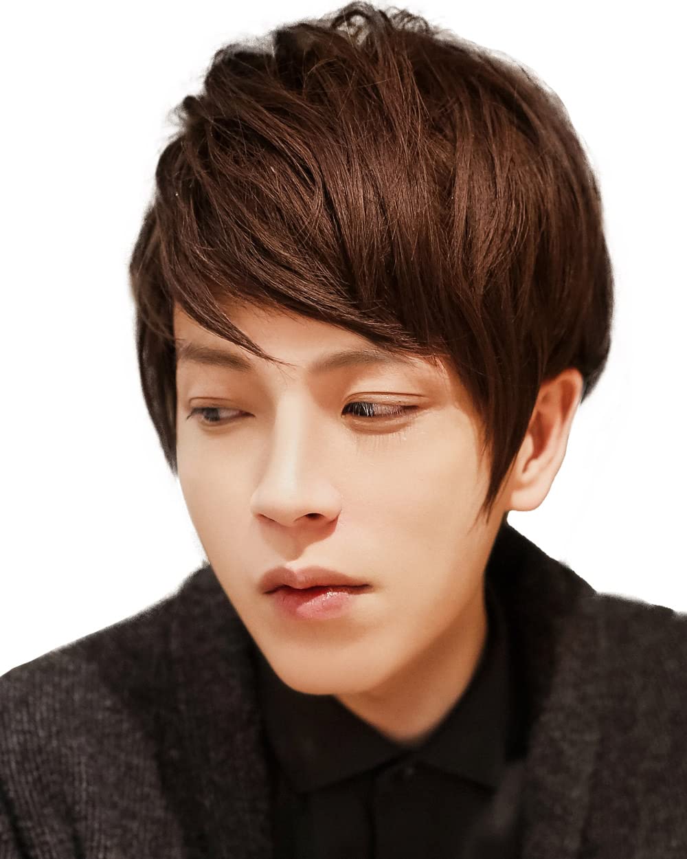 

короткий корейский идол для мужчин и с париком термо натуральный темный [TefuRe] Мужской парик, короткий, натуральный, мужской парик, волосы, мальчики, корейский, стиль, сетка, градиент,