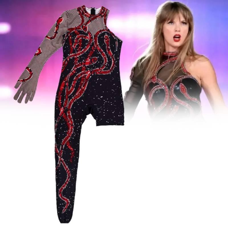 Elegante Fantasia de Palco Inspirada em Taylor Swift Para Mulheres em Mistura de Poliéster