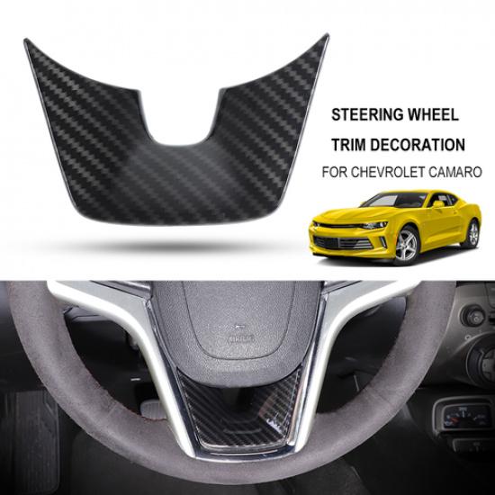 Carbon Fiber Steering Wheel Lower Cover Trim Sticker For Chevy Camaro 2012-2015