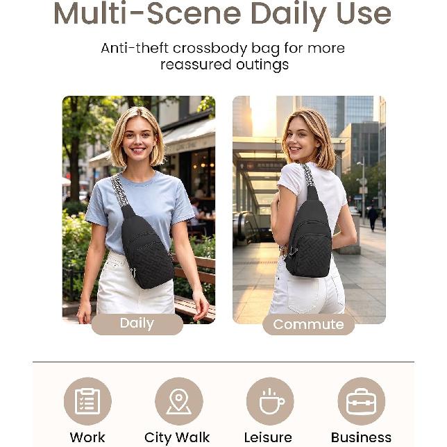 Anti Theft Sling Bags for Women, RFID Blocking Travel Crossbody Purse