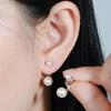 Double Wear Freshwater Pearl Sterling Silver Dangle Earrings for Women - Versatile, Stylish Christmas Gift 