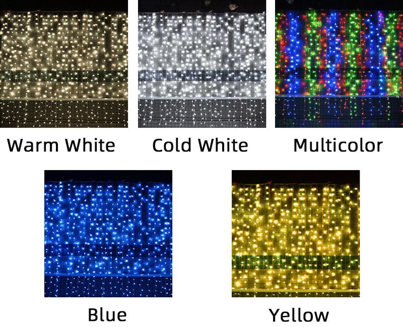 LED-Lichterketten Vorhang Eiszapfen Lichterkette für Neujahr Weihnachten Hochzeit Hausparty Dekorativ