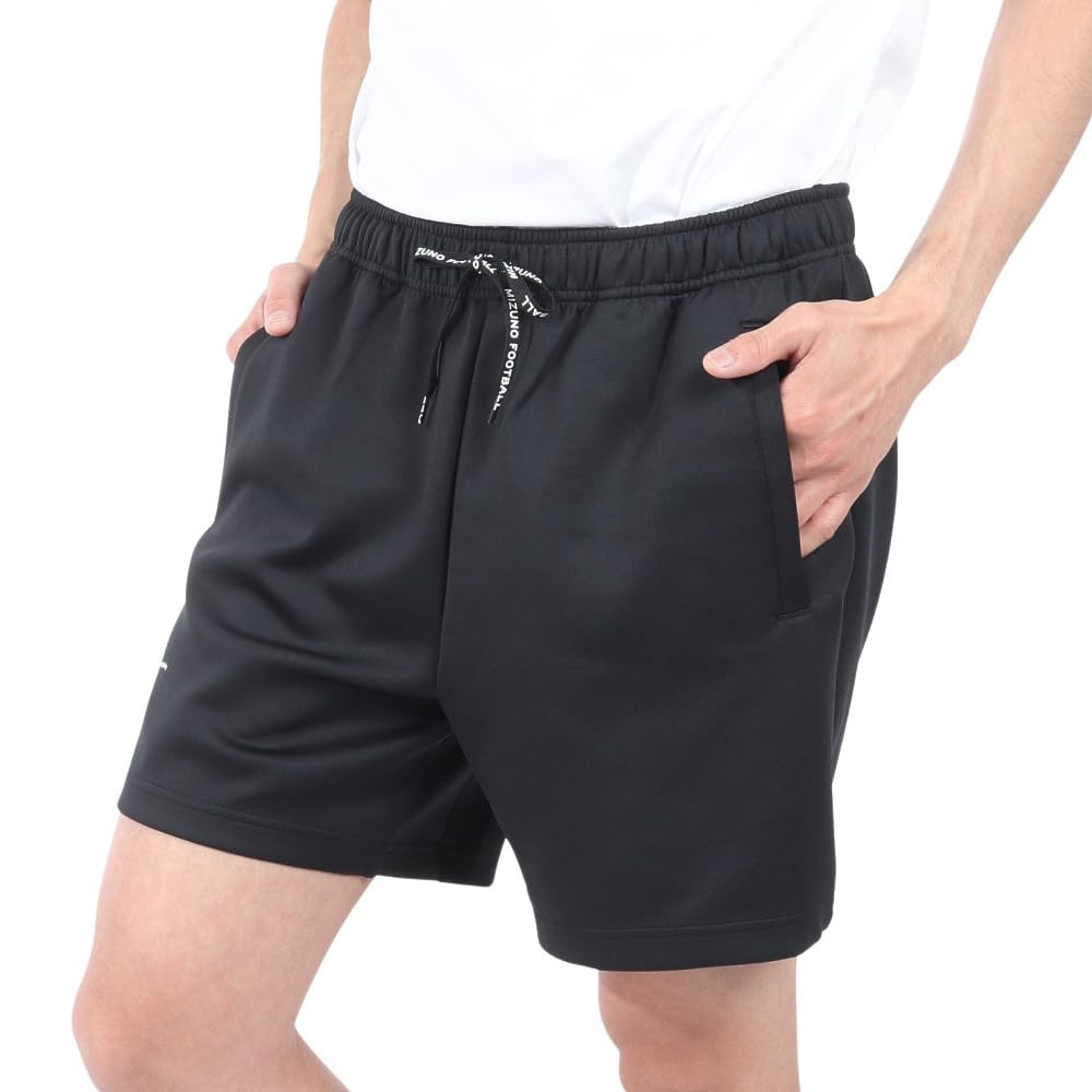 

Mizuno Soccer Wear Half OFF THE Slim Black Shorts, Pants, PITCH, Stretch, Silhouette, Unisex, P2MDB066, чёрный