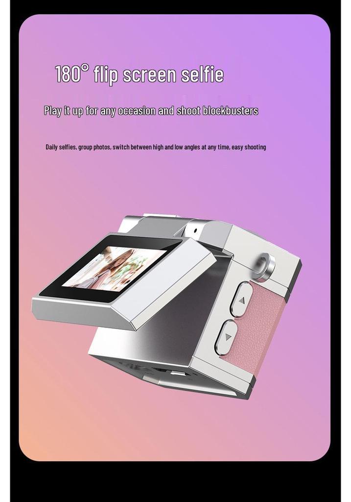 Portable Retro Mini HD Camera with Flip Screen for Outdoor Parties