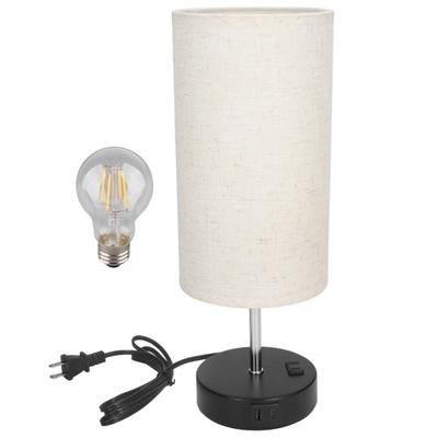 Touch Control Table Nightstand Lamp LED 3 Gear Dimmable 2 USB Ports Bedside Desk Light