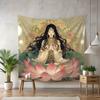 Zen Lotosová bohyně Gobelín Starobylý styl Nová čínská meditační podkladová látka Dekorace Buddha místnosti