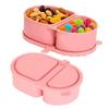 Premium Silicone Reusable Snack Containers,Double Compartment Snackle Box,Leakproof Sauce and Salad Box, for,Picnics,Office