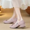 Fashion Cute Pink Butterfly-knot Mary Jane Shoes Women Fashion Heart Buckle Thick Designer Shoe Sweet Lolita Dress Shoe Zapatos De Mujer