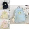 Dopamin Rucksack Für Mittelschüler Mit Einfarbigem Design Und Cartoon-Bären-Dekoration Für Den Schulgebrauch