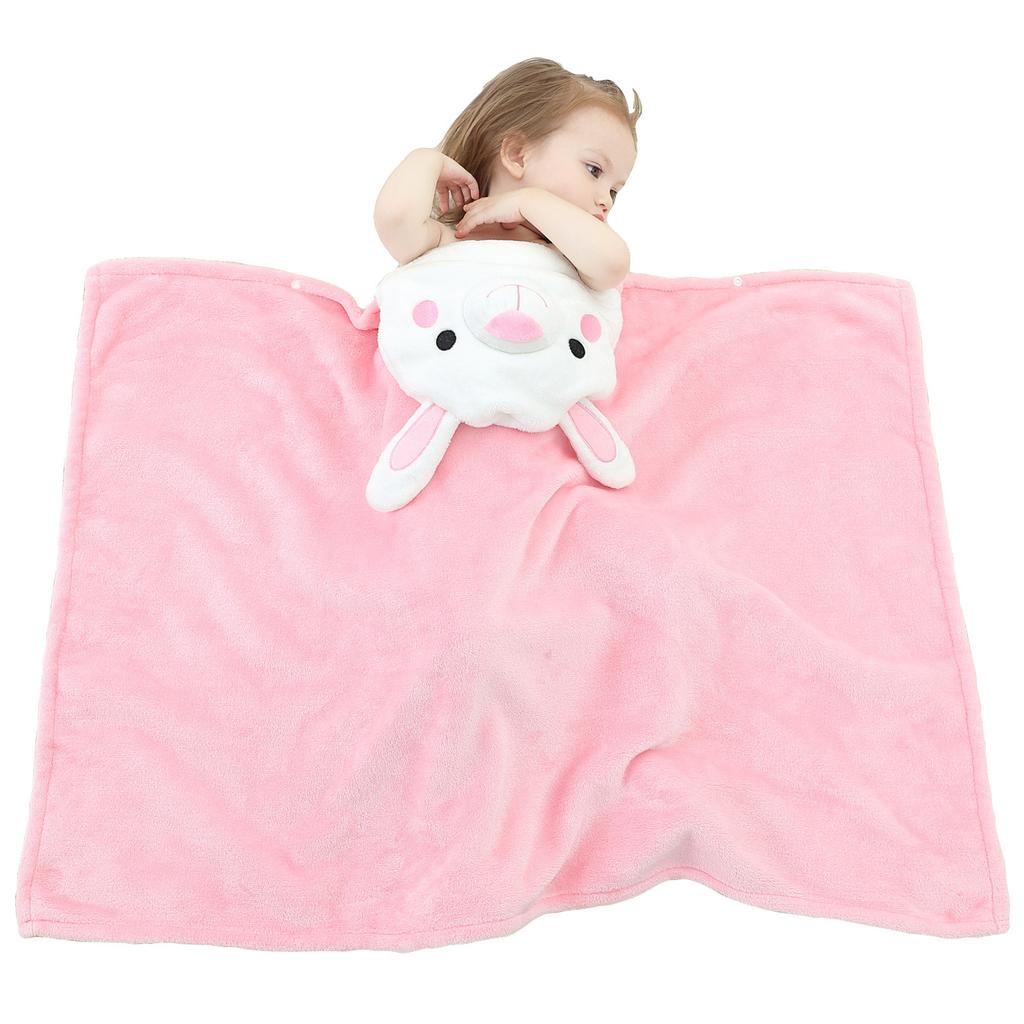 Toddler Baby Boys Girls Cute Cartoon Plush Receiving Blanket Cloak Wrap Bathrobe