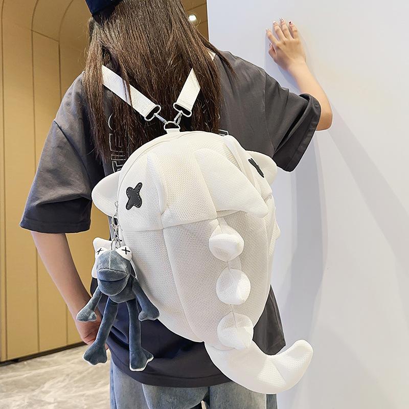 

New cute cartoon doll shark backpack versatile personality funny children s small school bag travel backpack single package чорний