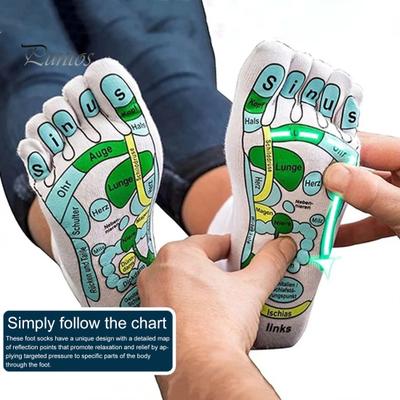 Acupressure Socks And Gloves Tool Set Κάλτσες μασάζ ποδιών για ανακούφιση από τον πόνο στα πόδια Άνετο σχέδιο ανακουφίζει από την κόπωση με τυπωμένα σημεία πίεσης Δώρο