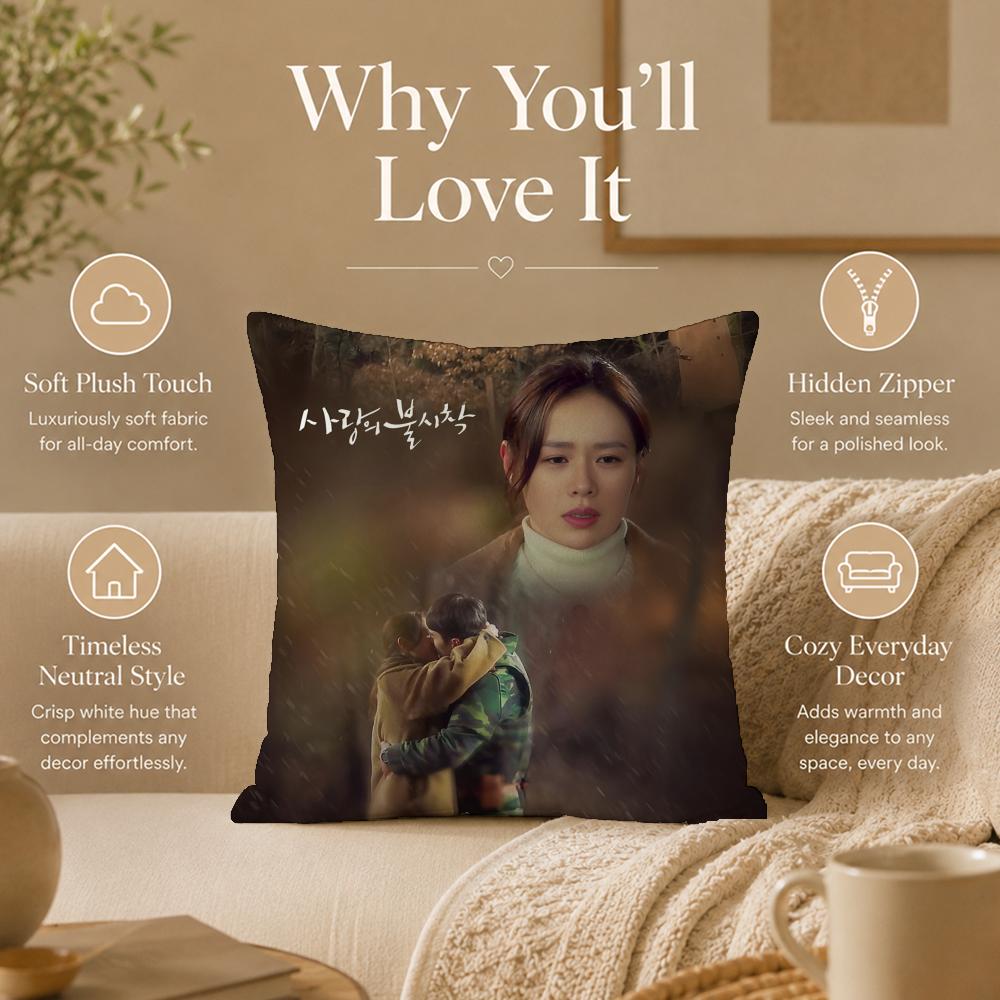 Drama C-Crash Landing on YouS Cushion Cover Double-Sided Printed Pillow Cover Hypoallergenic Dust-Mite Proof