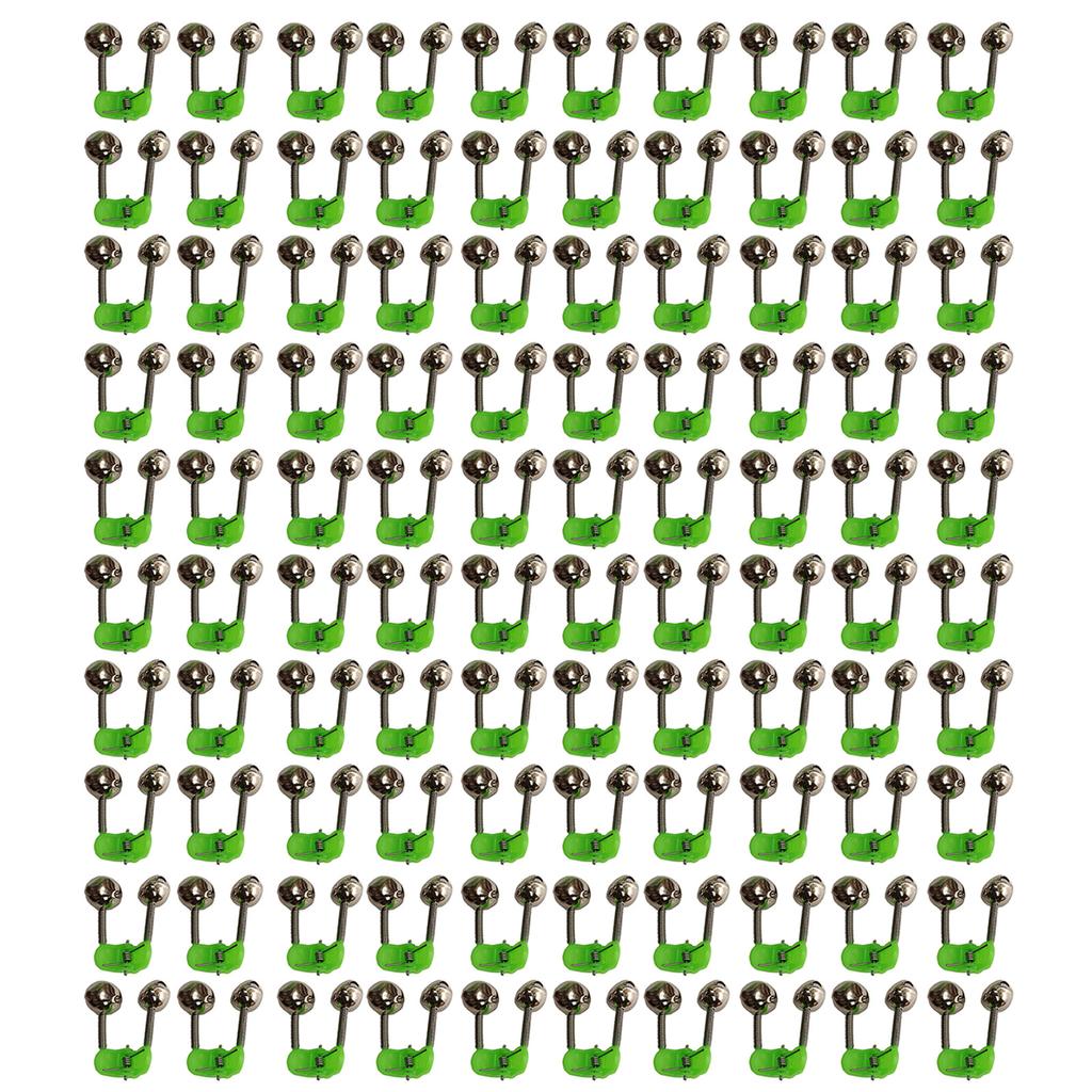 100Pcs Loud Alarm Fishing Rod Indicator Alarm Fishing Rod Bell Rod Clamp Twin Bells Outdoor Fishing Accessories Tools